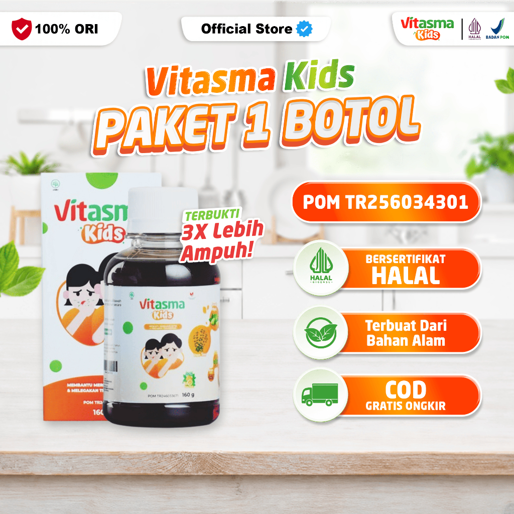 Vitasma Kids Obat Herbal Sakit Tenggorokan Anak Radang Batuk Kering Menahun Paling Ampuh Antibiotik
