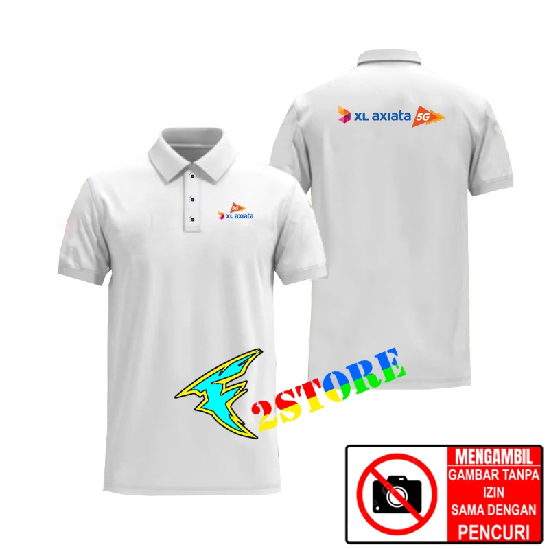 Kaos Baju kerah Model Polo Shirts Kerah  Seragam XL axiata 5G - XL AXIATA 5G Sablon Digital DTF F2As