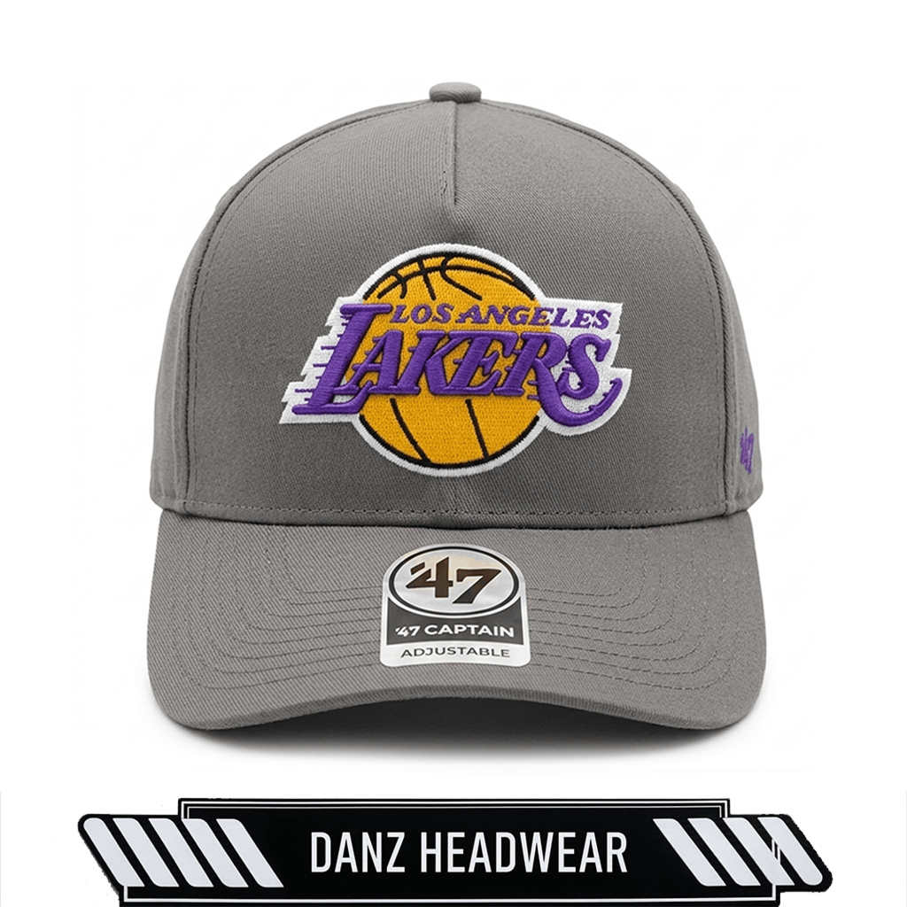 Topi Snapback Lakers Grey Edition - Topi Basket Premium '47 Captain Adjustable High Quality