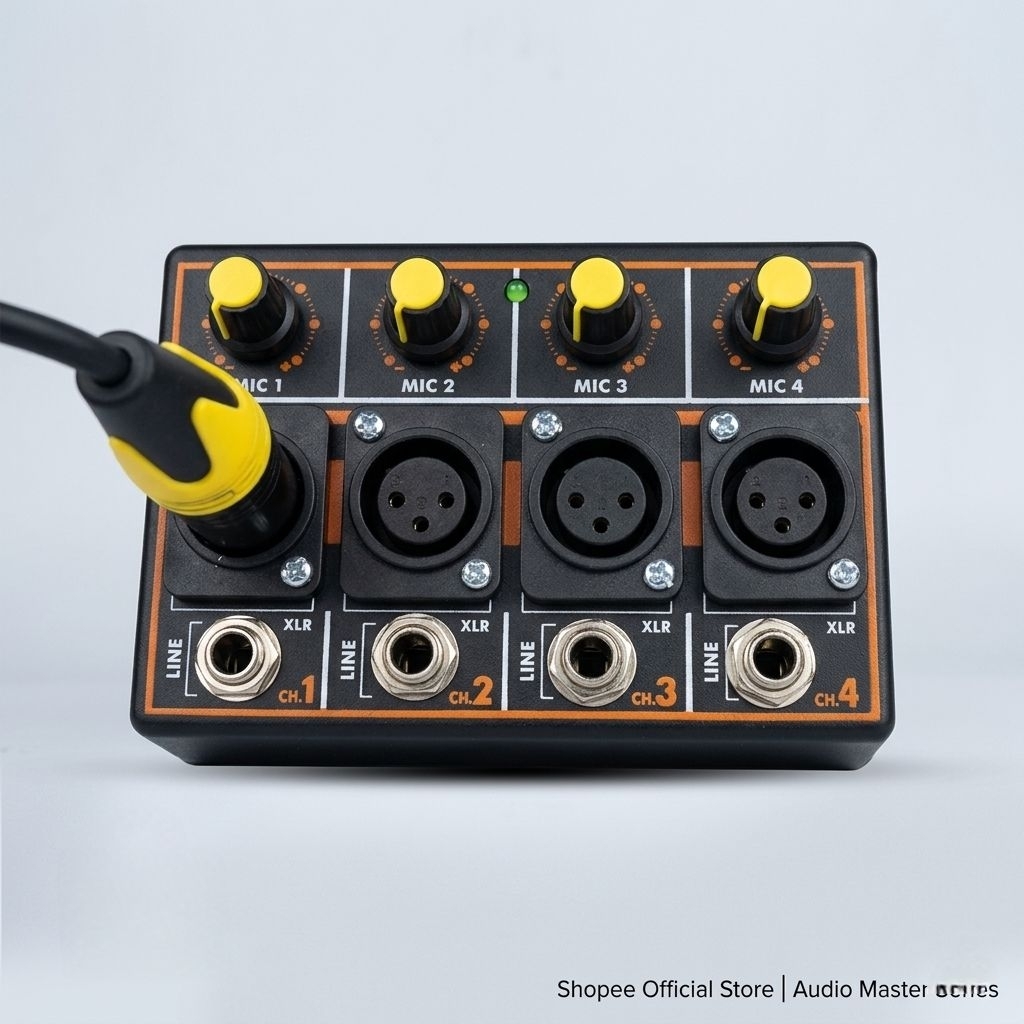 Parallel pasif Mikrofon 4/8 Input 1 Output dengan Potensio Volume