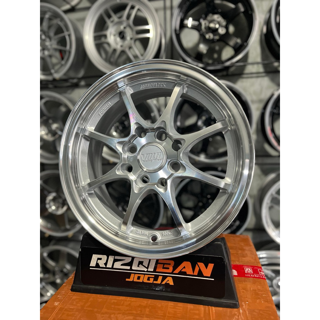velg ce28 r14 full polish pcd 4x100/114 kondisi baru