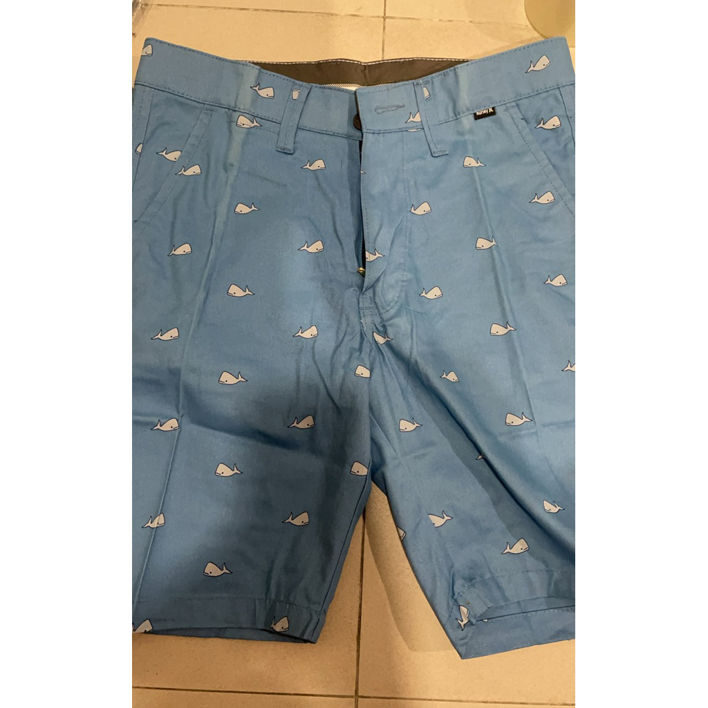 [CUCI GUDANG] [REJECT / CACAT] Celana Pendek Chino Motif Biru