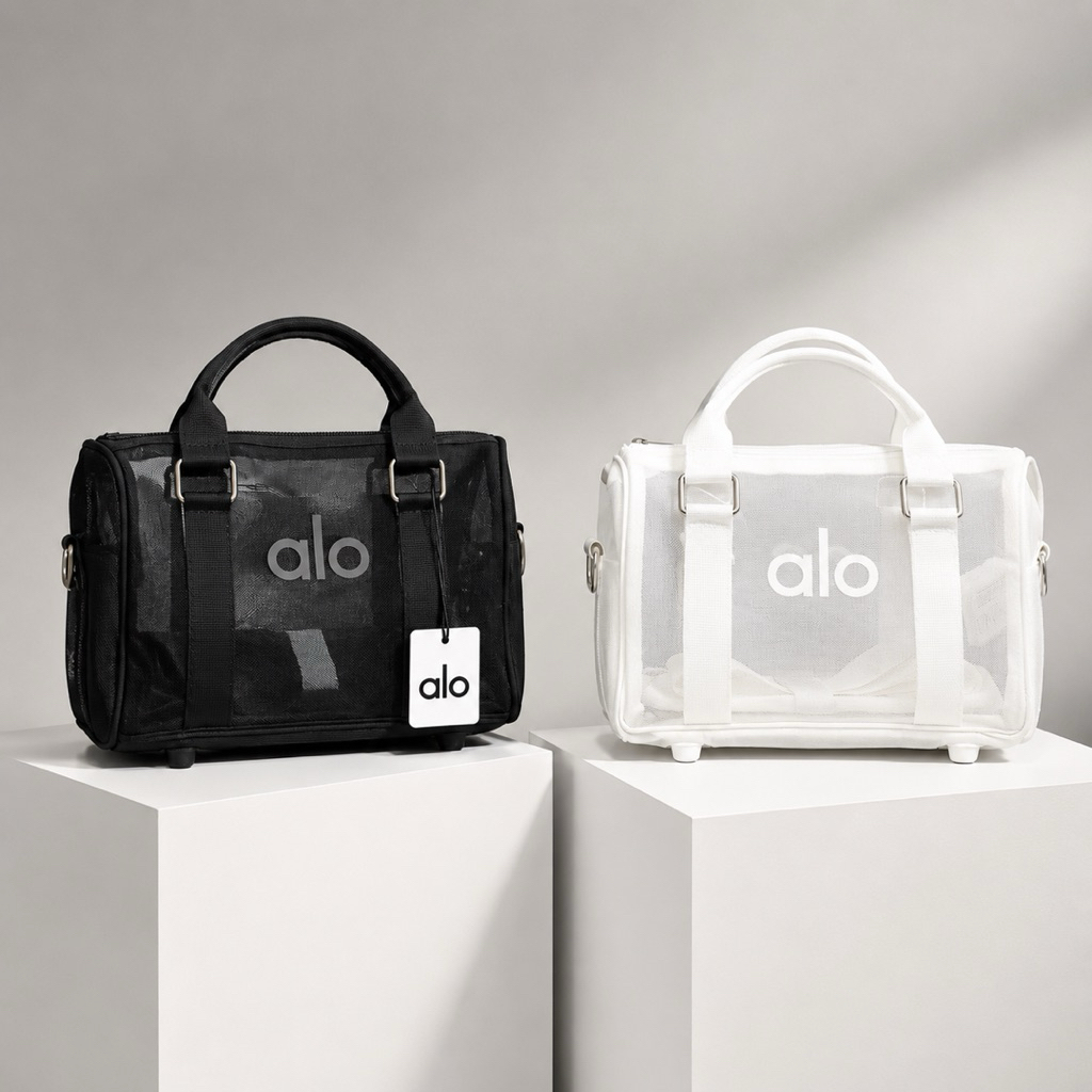 Tas AL0 Mini Sheer Duffle Speedy Fashion Wanita Tas Olahraga Yoga Gym Padel Senam Import