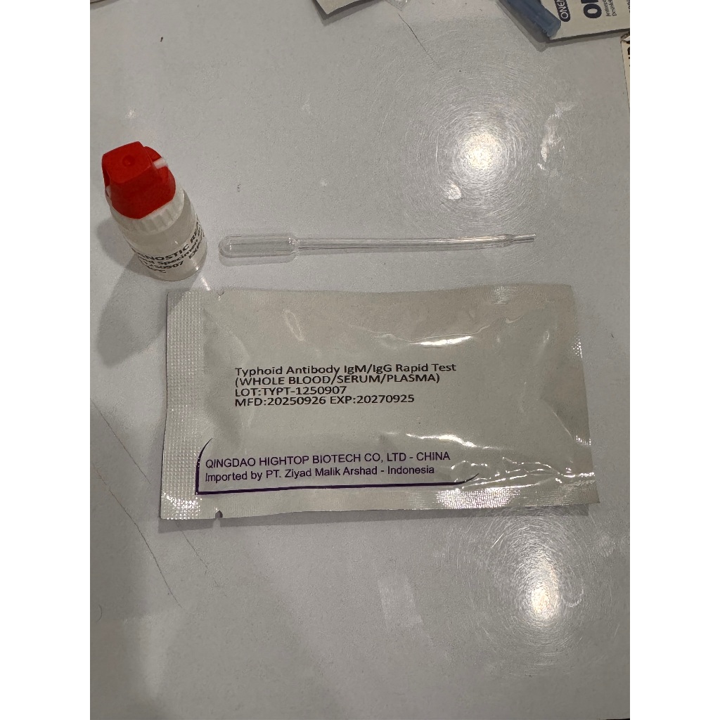 Alat Tes Typhoid IgG IgM satuan casette sepaket tipes tipus ed 25 September 2027