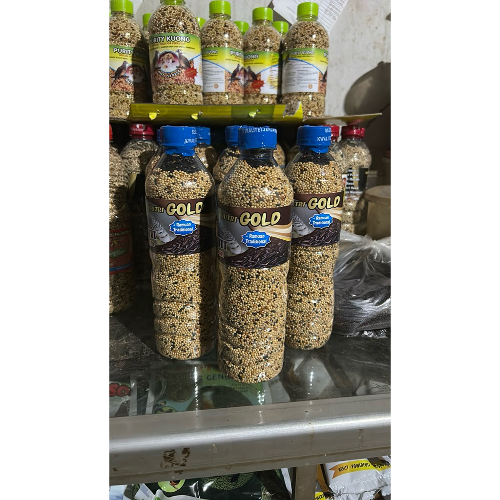 Pakan Burung Perkutut NUTRI GOLD - Pakan Burung Perkutut Botol
