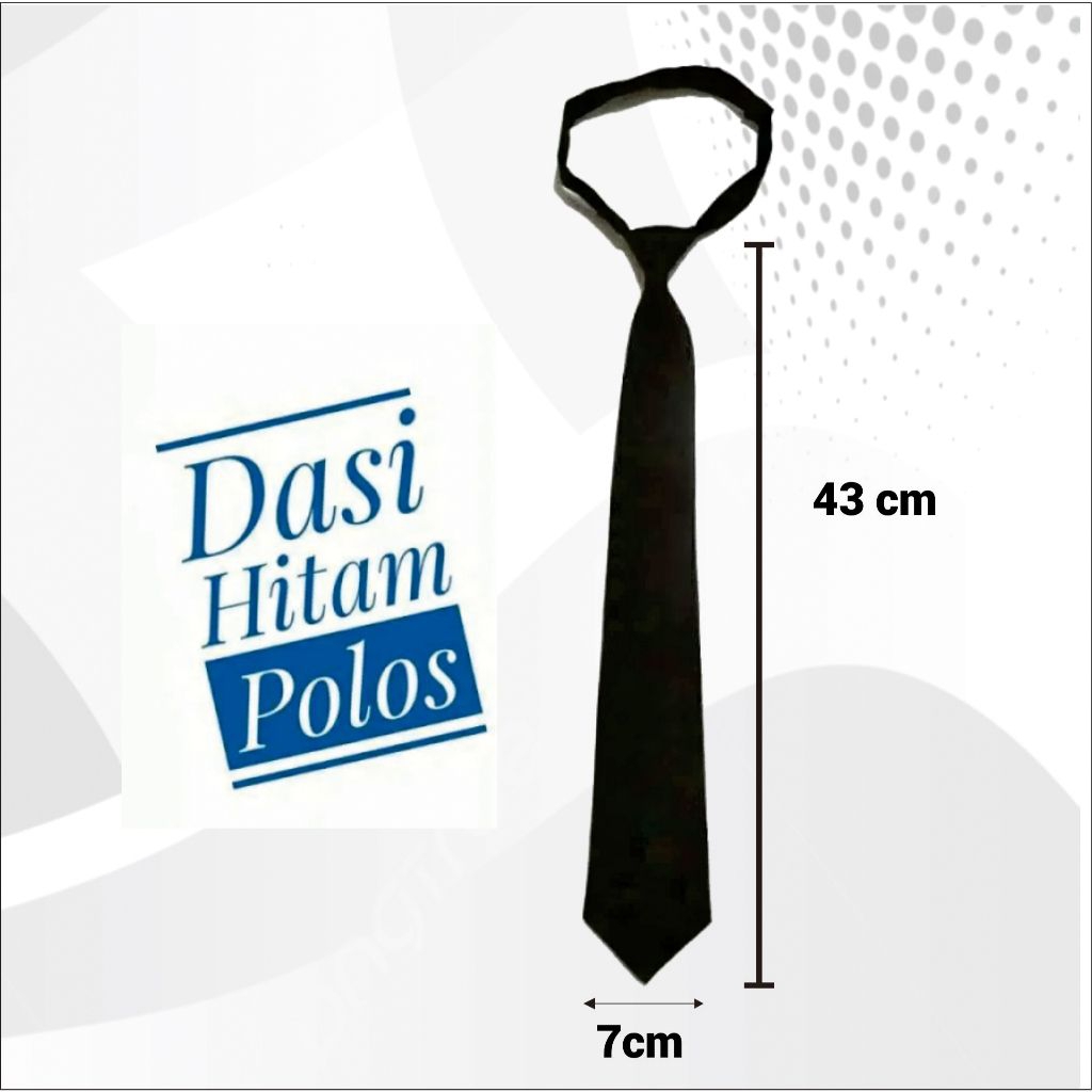 Dasi Hitam polos perekat / Dasi ospek / dasi kantor bisa untuk cowok dan cewek / dasi Sma polos