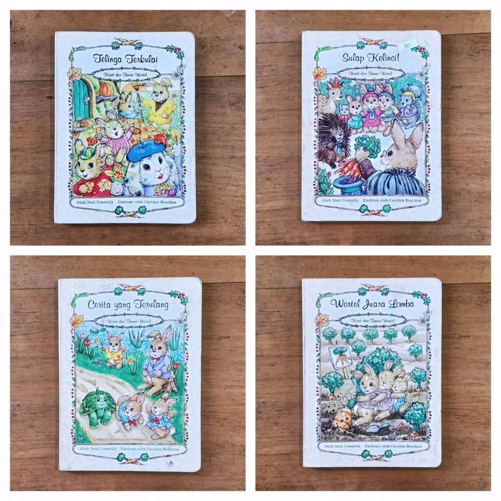 Paket Buku Cerita Anak Vintage Board Book Seri Kisah dari Taman Wortel Kondisi Bekas Terawat Layak K