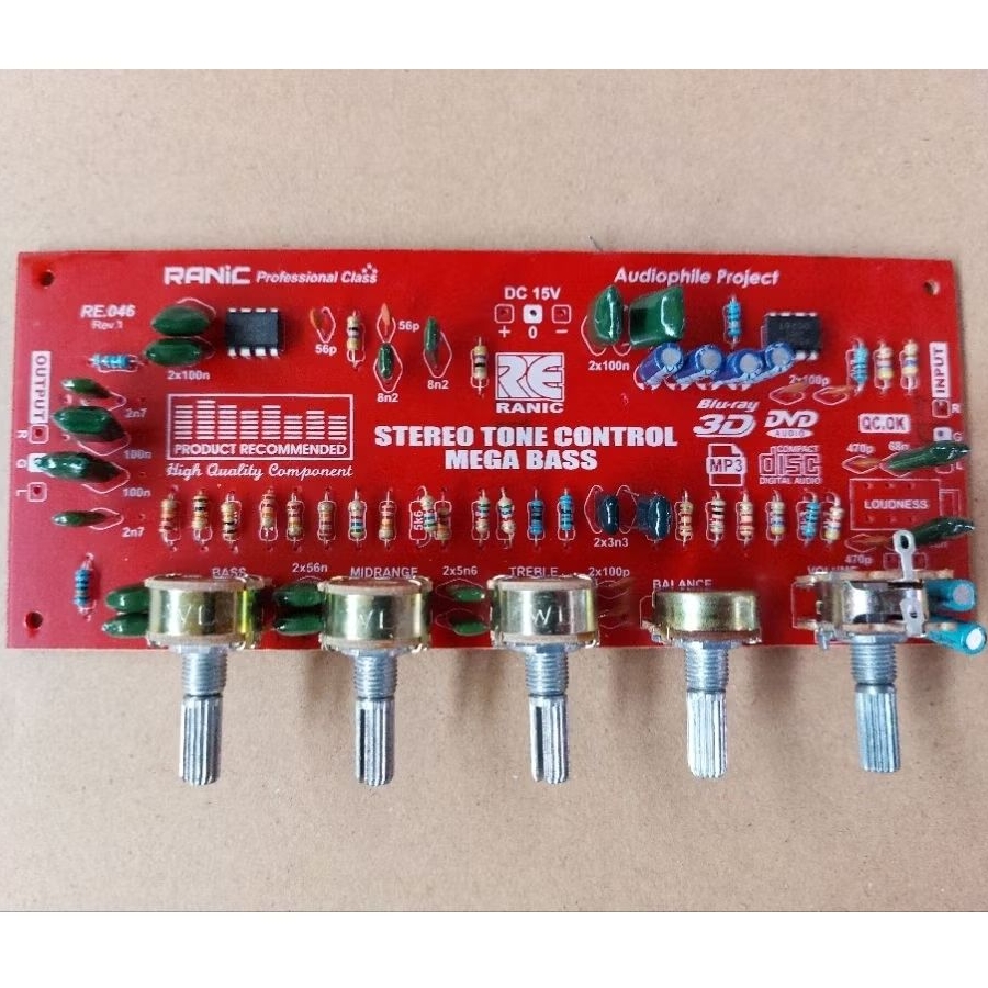 Kit Tone Control Stereo Megabass 2x4558 5 Potensio ( 232 )