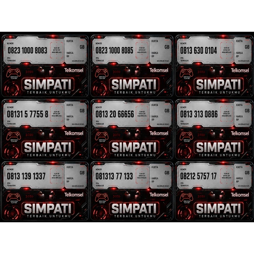 Nomor Cantik Telkomsel SIMPATI 11Digit - 12 Digit Murah