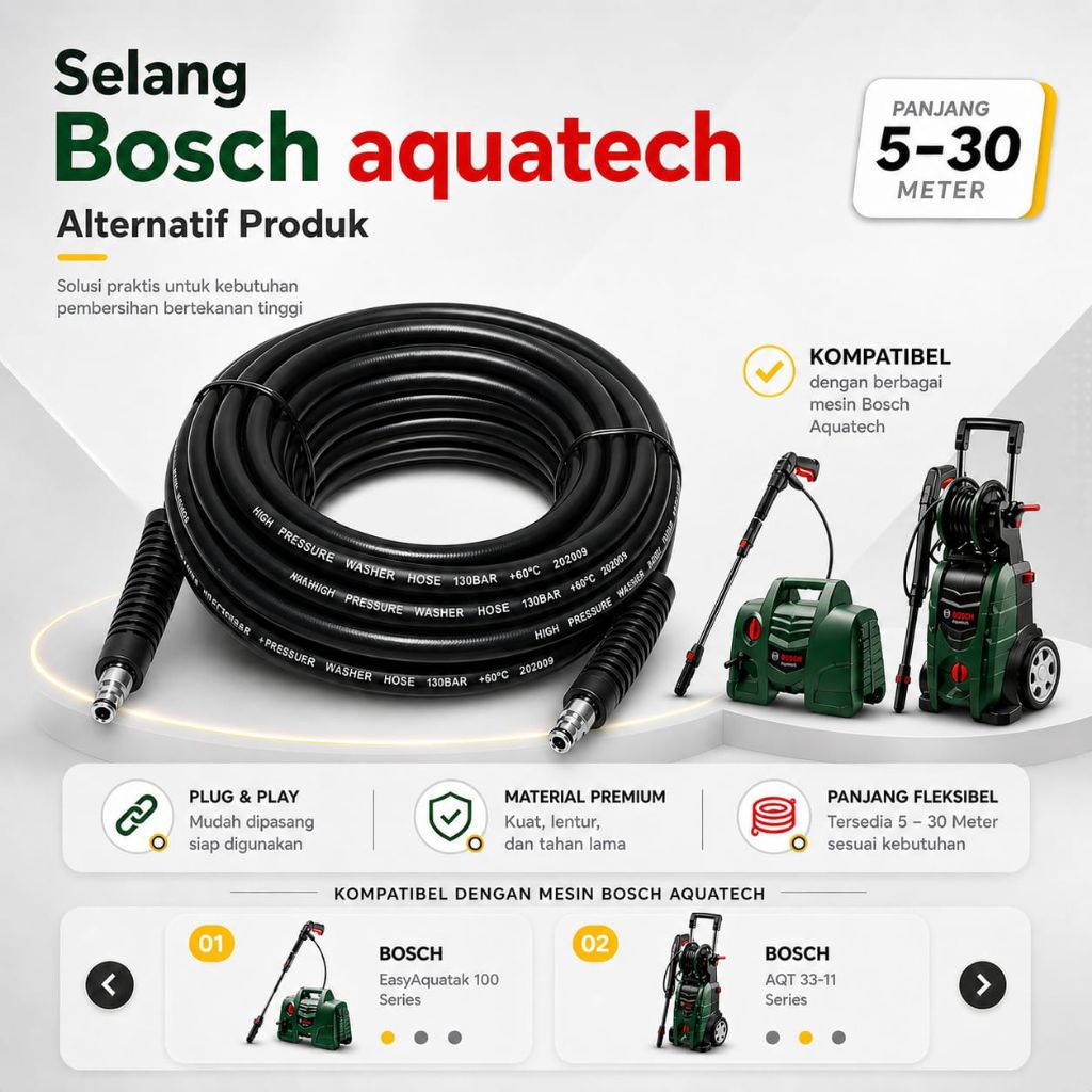 Alternatif Selang Untuk Bosh Aquatech. Selang Bosch AQT. Selang High Pressure Cleaner Bosch. Selang 