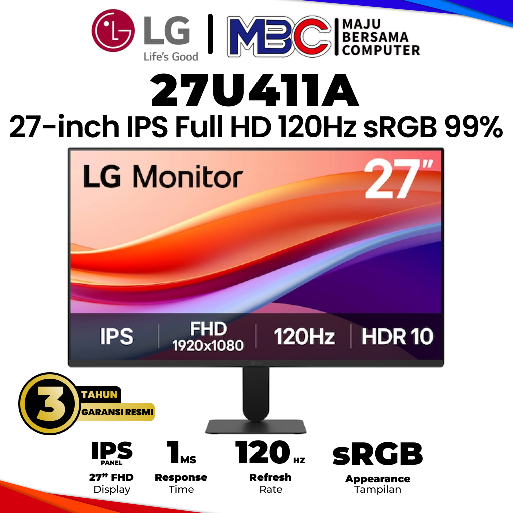 LED LG 27U411A IPS 120Hz 1ms - LED Monitor 19 22 24 27 Inch
