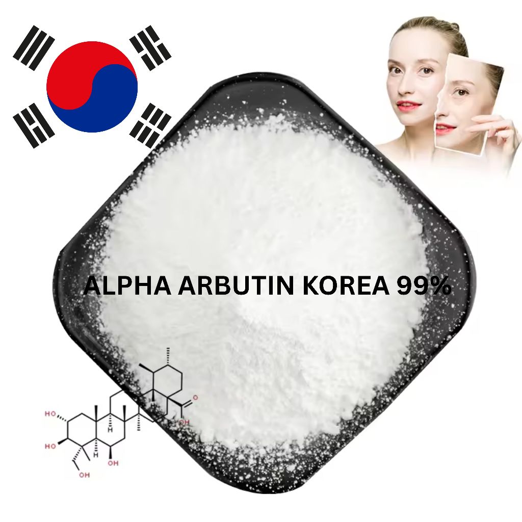Alpha Arbutin Korea 99% Pencerah Kulit Alfa Arbutin Bahan Serum Krim Lotion Toner Pemutih