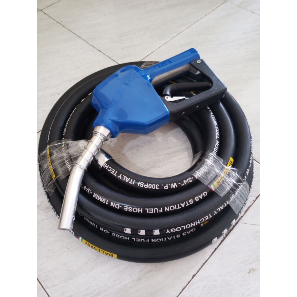paket selang+nozzle pom mini panjang 3,4,5,6 meter nozzle pertamini type 11A selang pertamini pom mi
