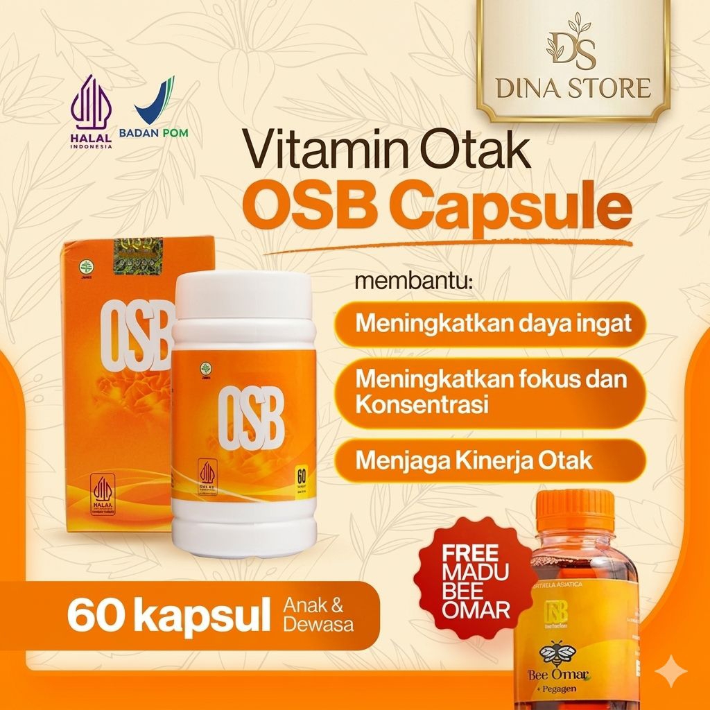 1 Botol Kapsul Omar Smart Brain Herbal untuk Meningkatkan Daya Ingat