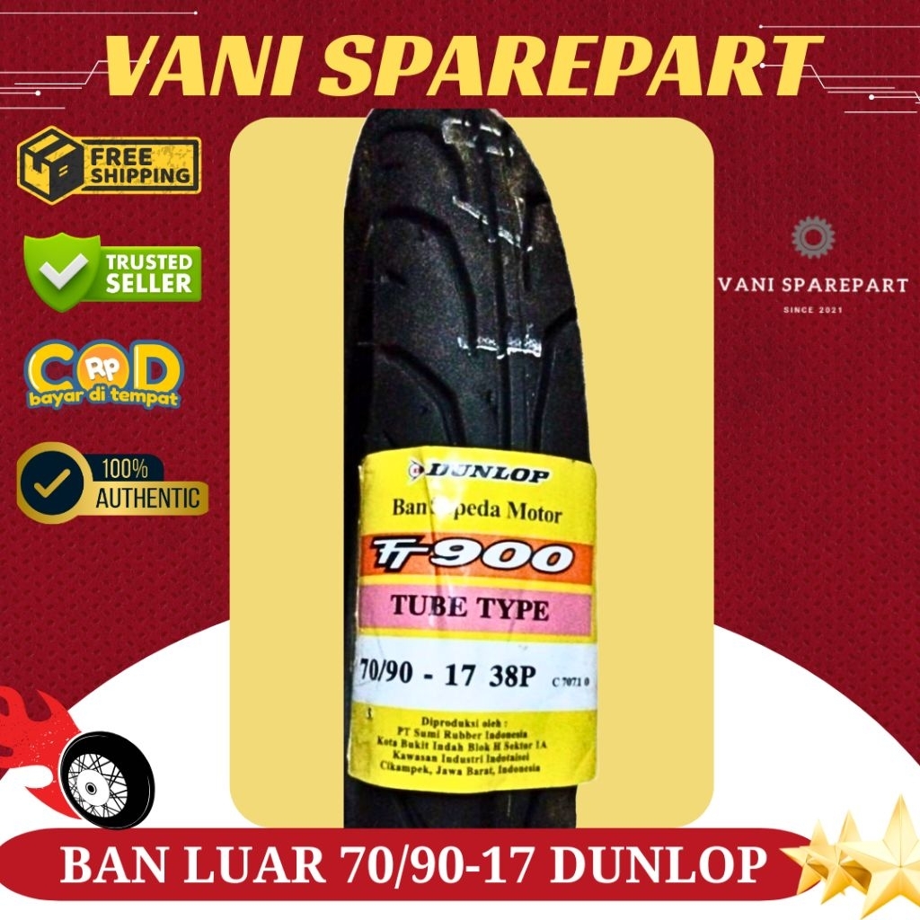 BAN LUAR 70/90-17 DUNLOP TUBE TYPE