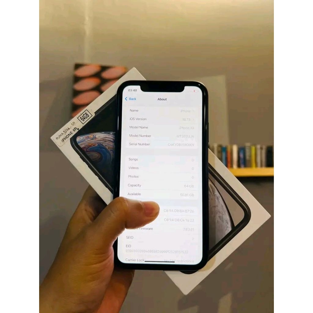 iPhone xr New - Hitam 64 GB || Inter LA/A || (WAJIB DP)