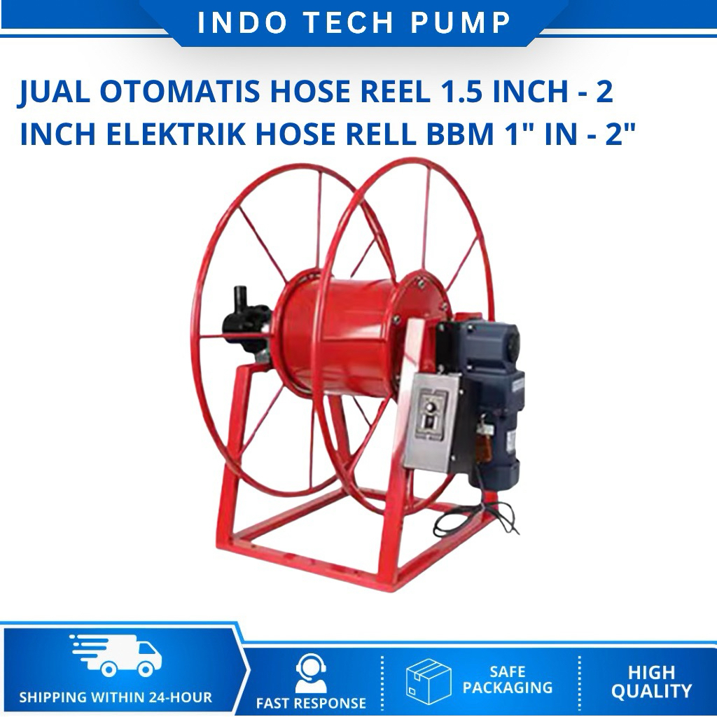 JUAL OTOMATIS HOSE REEL 1.5 INCH - 2 INCH ELEKTRIK HOSE RELL BBM 1" IN - 2" IN HOSE REEL SELANG SOLA