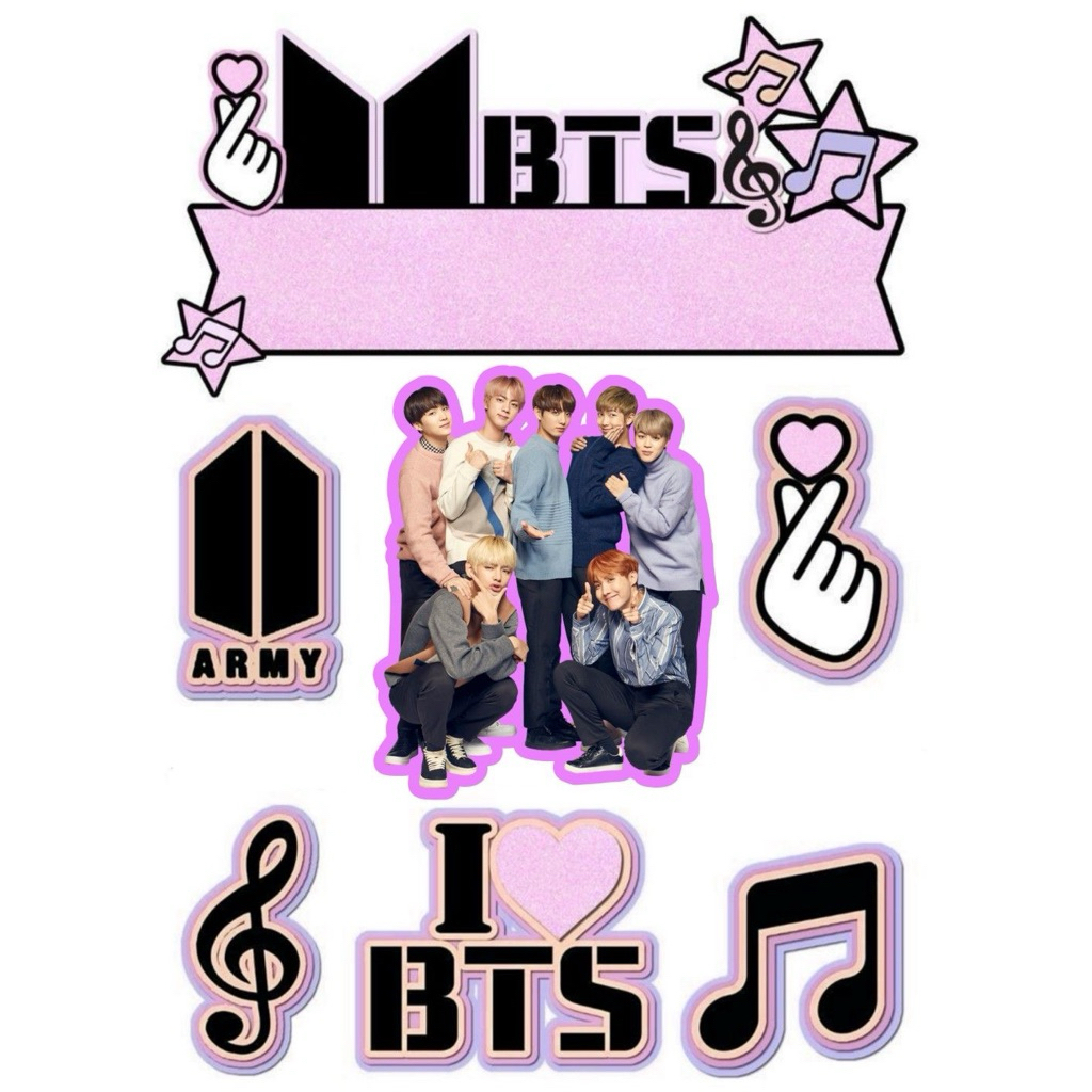 Topper Cake Ultah Karakter BTS kpop