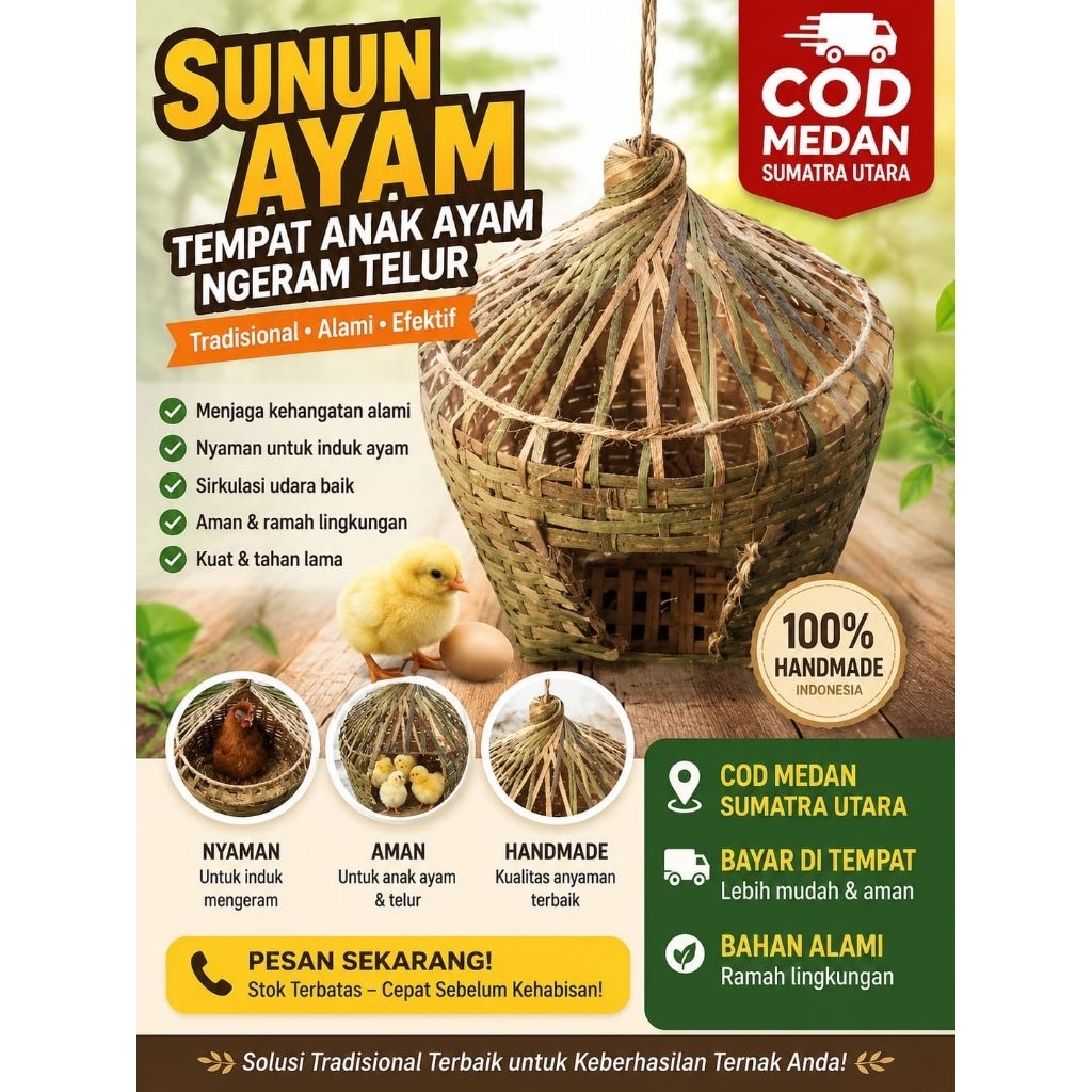 Sunun Ayam Tempat Anak Ayam Ngeram Telur Cod Medan Sumatra Utara