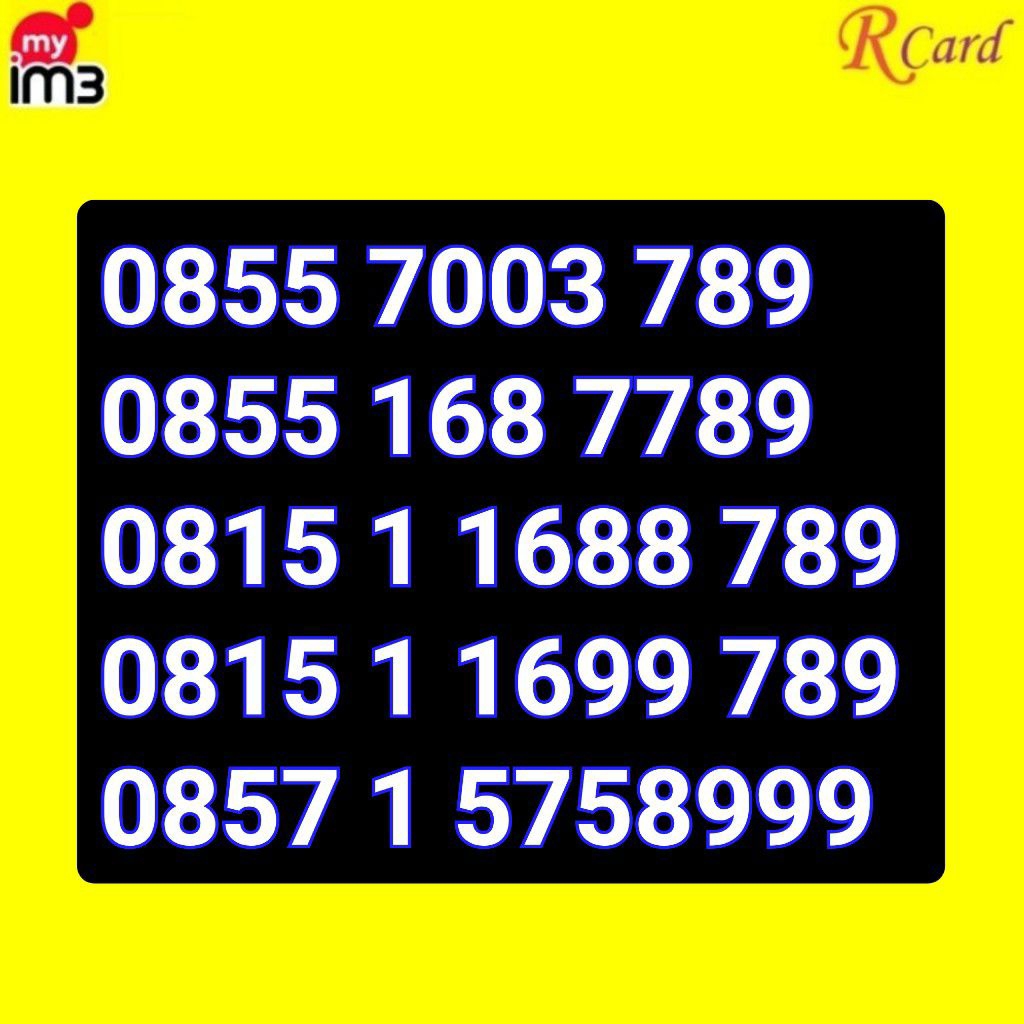 Perdana Nomor Cantik IM3 Indosat 11 12 Digit Maju Mapan 5758 999 1699 1688 789 168 7789 8999