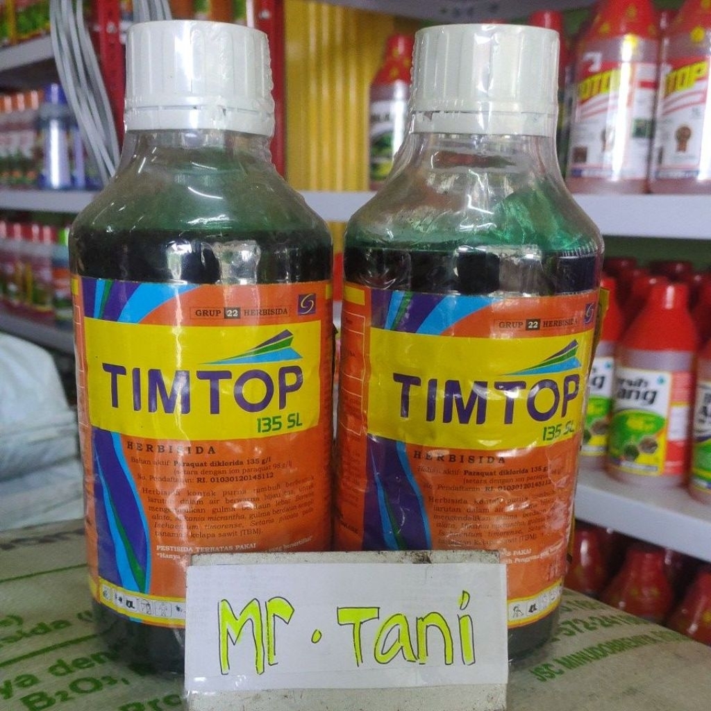 Timtop 135 SL 1 liter, Herbisida Kontak, basmi gulma liar, cepat mati.