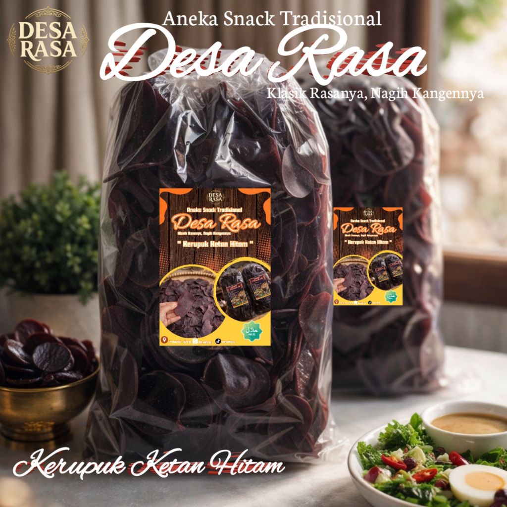 Kerupuk Ketan Hitam mentah, Kerupuk tradisional By Desa Rasa klasik Rasanya Nagih Kangennya