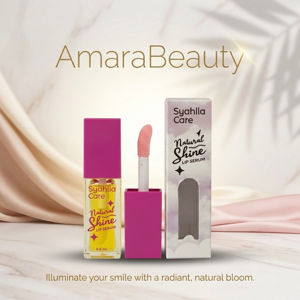 Syahila Care Natural Shine Lip Serum 6.5ml – Kaya Vitamin E 91,5% & Minyak Alpukat | Melembapkan & M