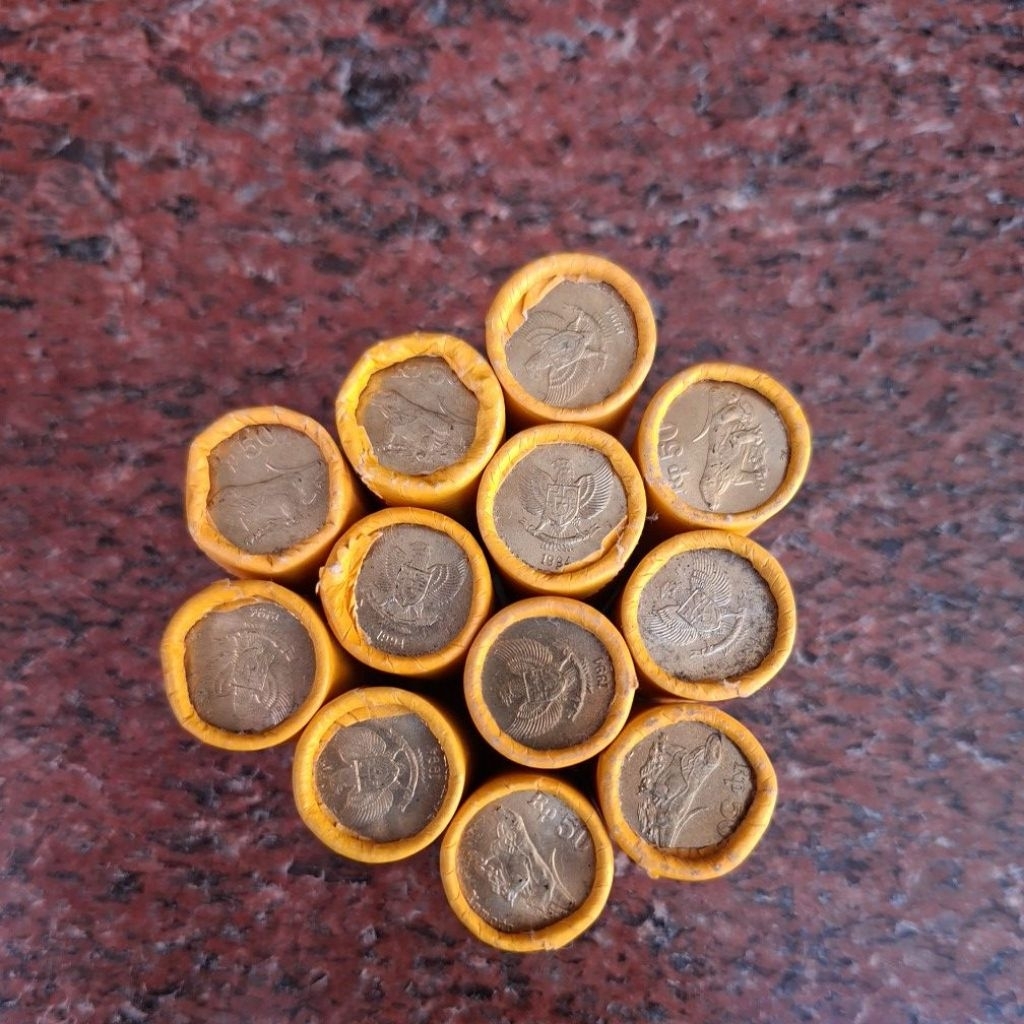 koin 50 rupiah edisi komodo th 1994 -  1 roll