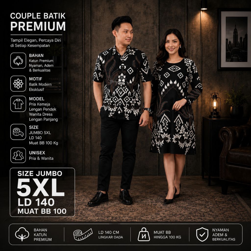 Atasan Wanita Baju Couple Tunik Batik Jumbo Size M L XL XXL 3XL 4XL LD 130cm LD 140 Kekinian Murah