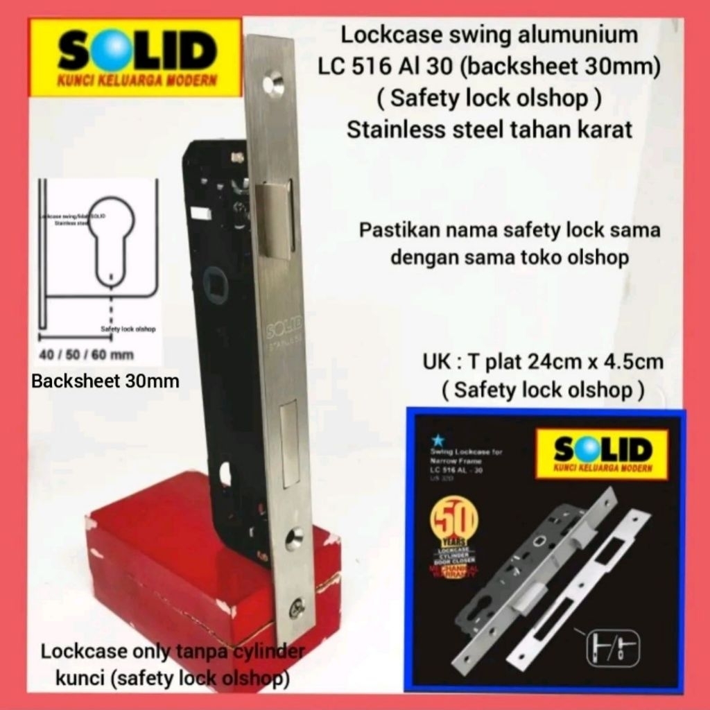 lockcase only alumunium LC 516 Al 30 solid