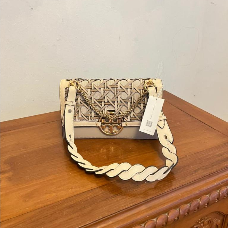 Preloved Tory Burch Miller Basket Weave Shoulder Bag
