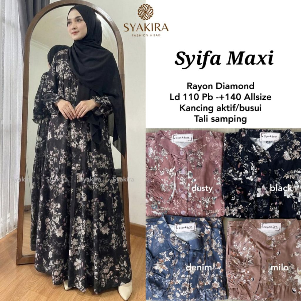 Sabrina dress midi / gamis remaja / gamis jeans / set wanita / setelan baju remaja wanita