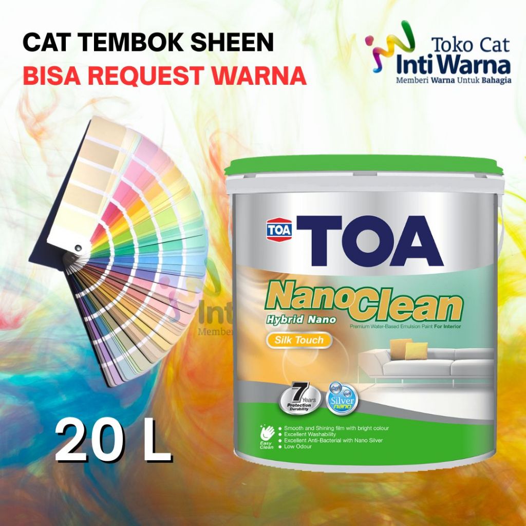 CAT TEMBOK INTERIOR TOA NANO CLEAN SILK TOUCH 20 L
