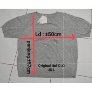 BAJU WANITA SWEATER RAJUT 3D KERAH BULAT LENGAN 1/2 UNIQLO