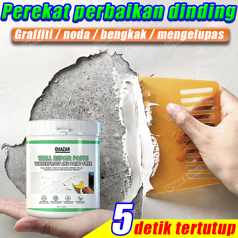 dempul tembok retak dan bolong 1kg penambal tembok retak dan rusak dempul instan tembok dempul plafo