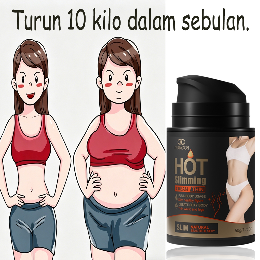 Slimming Cream Hot 50g Original Turunkan Berat Badan Cepat Kecilkan Perut Buncit Paha Besar Lengan T