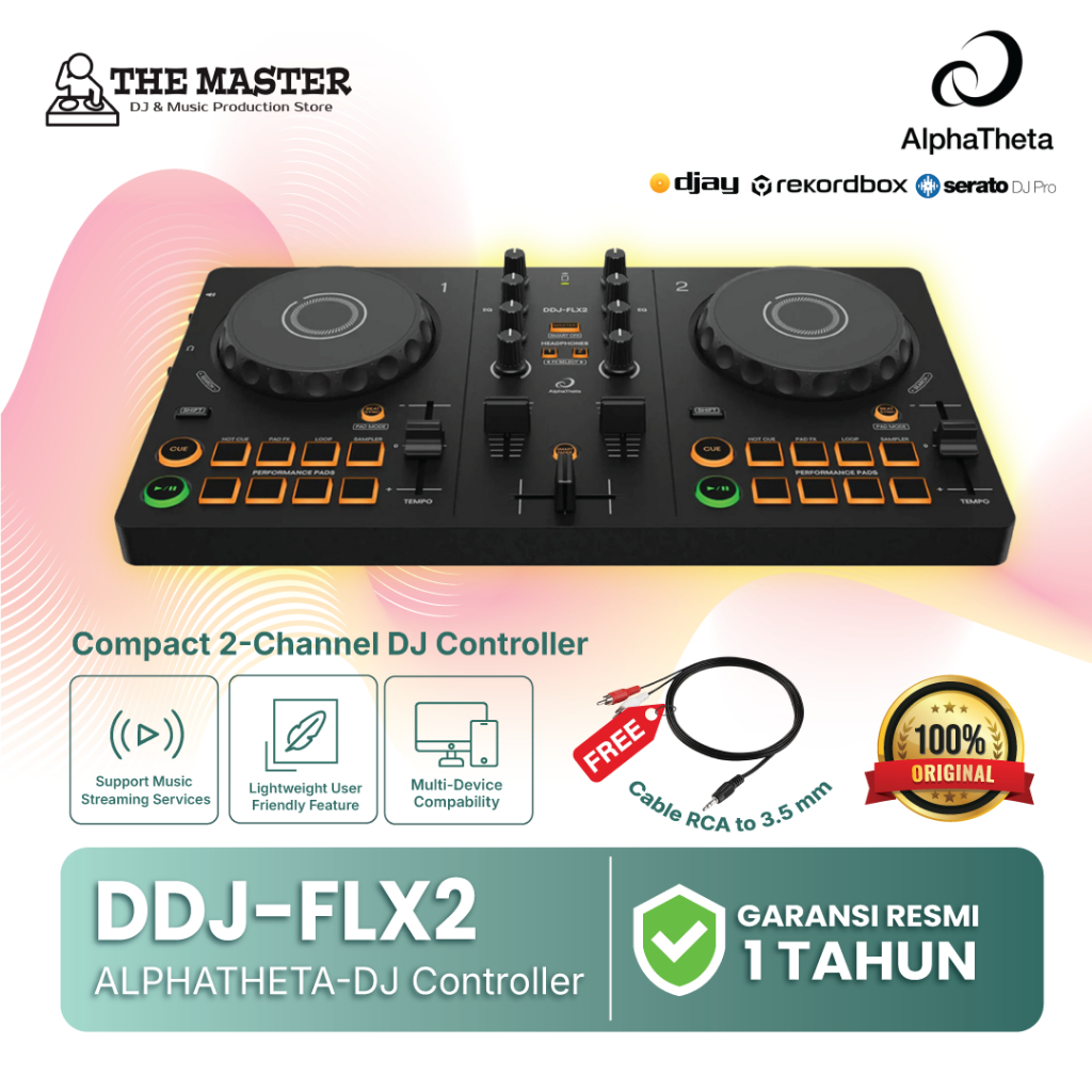 AlphaTheta DDJ-FLX2 | DDJ FLX2 | Alat DJ Pioneer DJ DDJ-FLX2 2-Channel DJ Controller