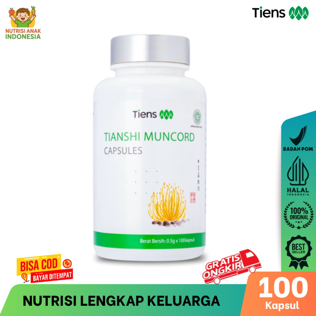 TIENS Muncord Kapsul - Jamur Cordyceps Mycelium Mengobati Gagal Ginjal Batu Ginjal Prostat dan ISK -