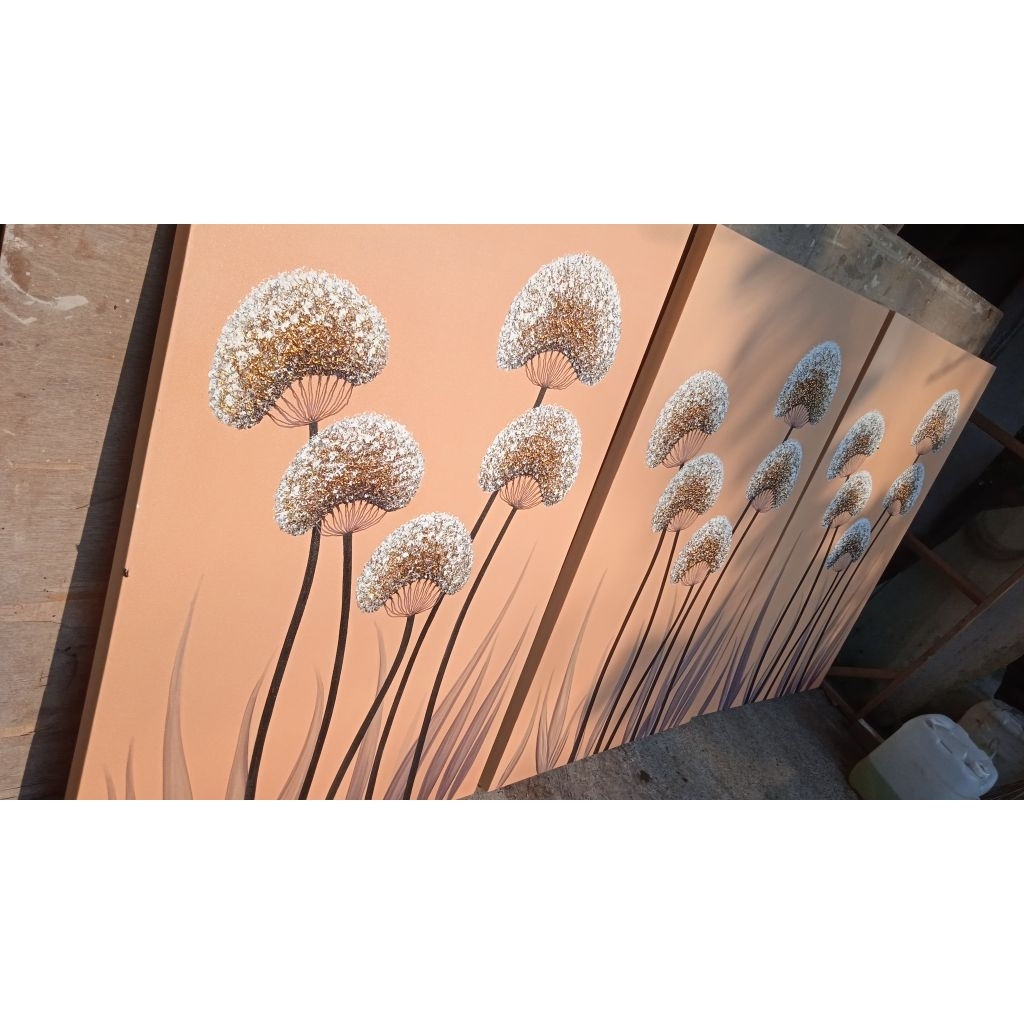 LUKISAN bunga dandelion