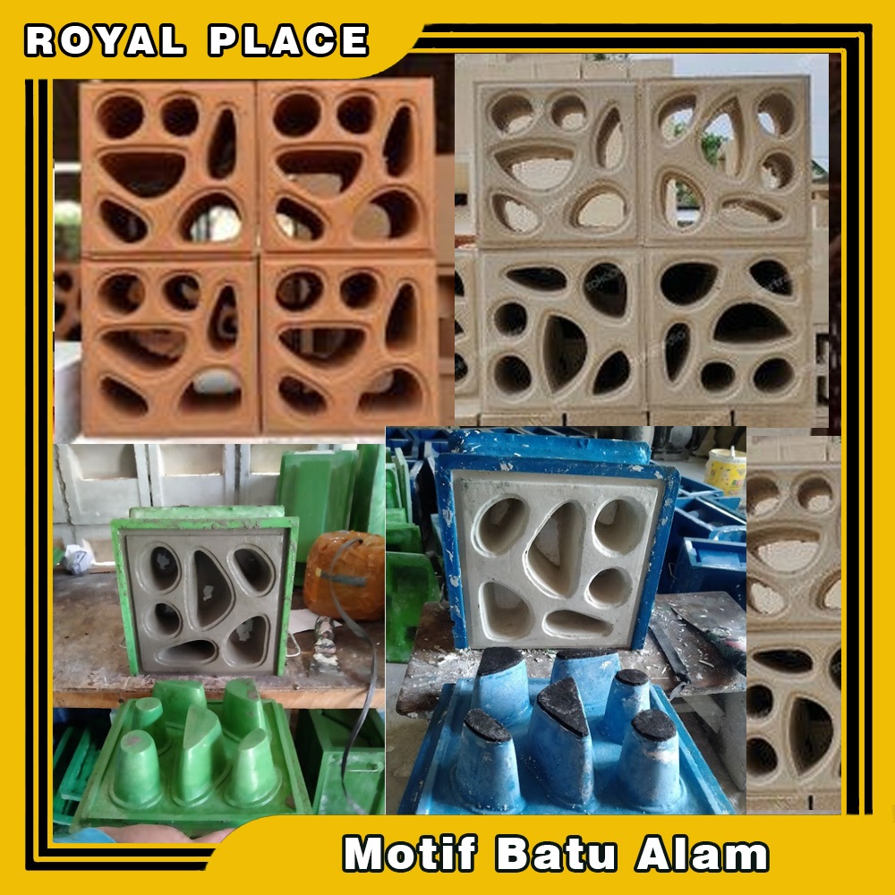 Cetakan Loster Fiber 2 Muka Motif Batu Alam cetakan roster 20 20 bahan fiber