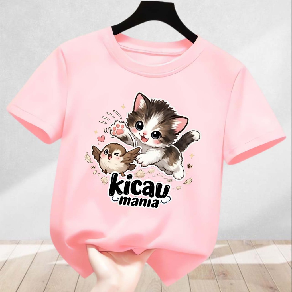 Kaos Anak-Anak Laki-Laki/Perempuan Kicau Mania Untuk Usia 1-12th Bahan Adem,Nyaman Dipakai Sehari-ha