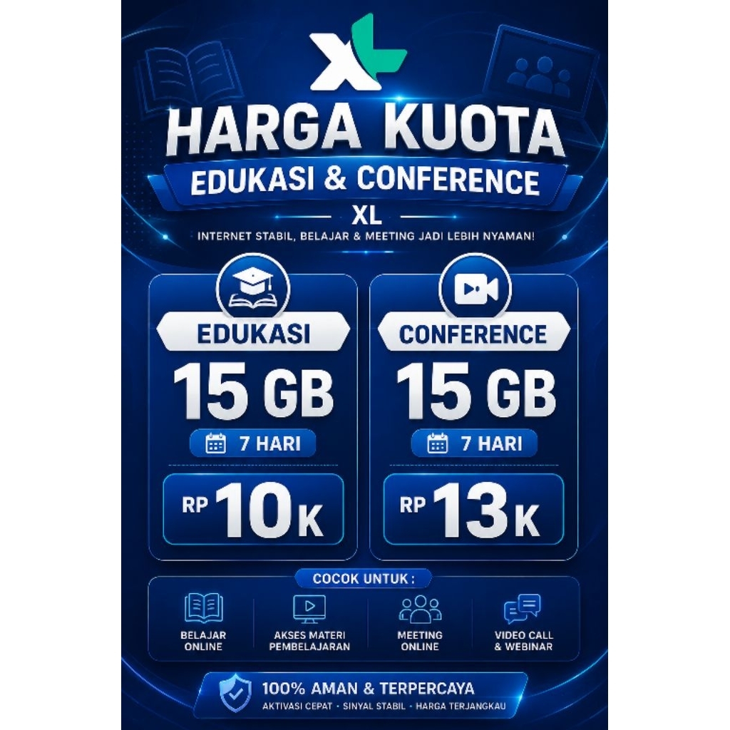 Kuota Edukasi 15GB XL & Conference 15 GB
