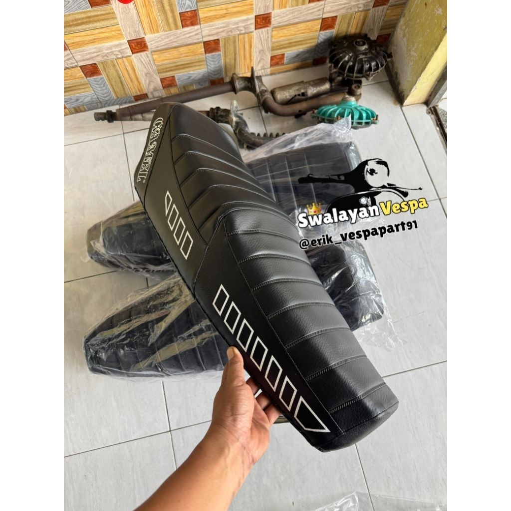 jok panjang jok sambung jok single vespa px ps exclusive super sprint vbb bajaj model camel