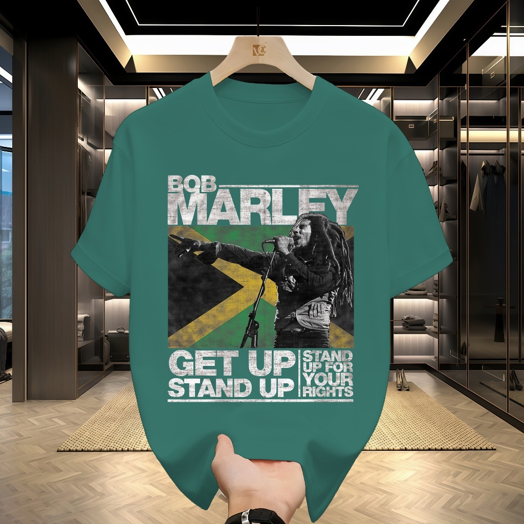 2026 Men Women Get Up Stand Up Reggae Rasta T Shirts Bob Marley Pure Cotton Clothes Leisure Short Sl