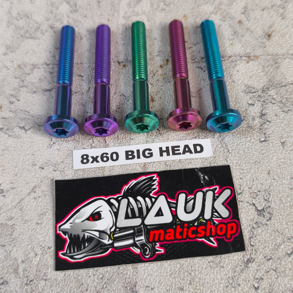 Baut Probolt Titanium M8x60 Bighead Drat 12 Panjang 6cm / baut titanium m8x60 bighead titanium