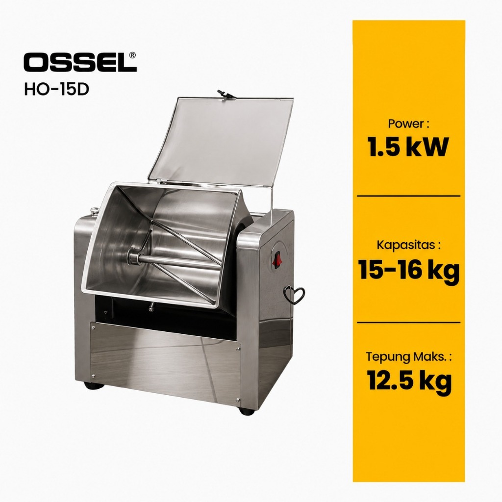 OSSEL Dough Mixer Horizontal Mixer Adonan Mie Pangsit 15 Kg HO-15D OSSEL
