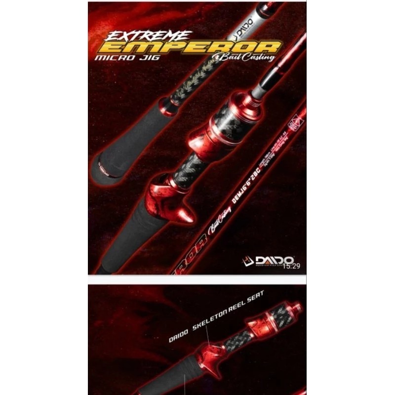 joran micro jig daido extreme emperor 662 micro jigging solid carbon pe 02 60 coblos bottom emperor 