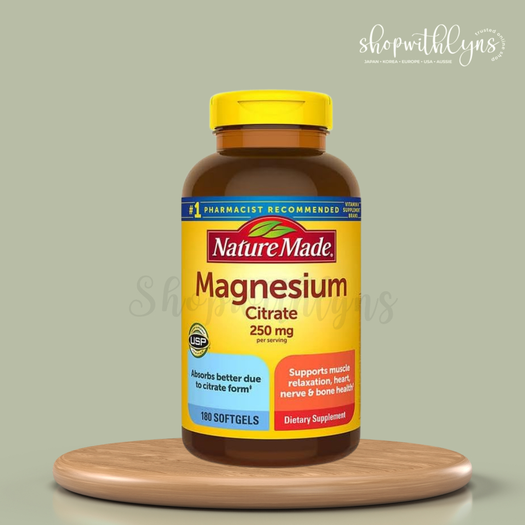 Nature Made Magnesium Citrate 250 mg 180 Softgels