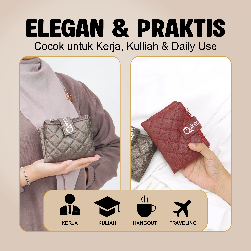 Quinta Mona Pouch Dompet Sekat Lipat Awet