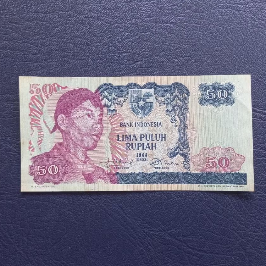 Uang kuno kertas 50 seri Sudirman Soedirman tahun 1968